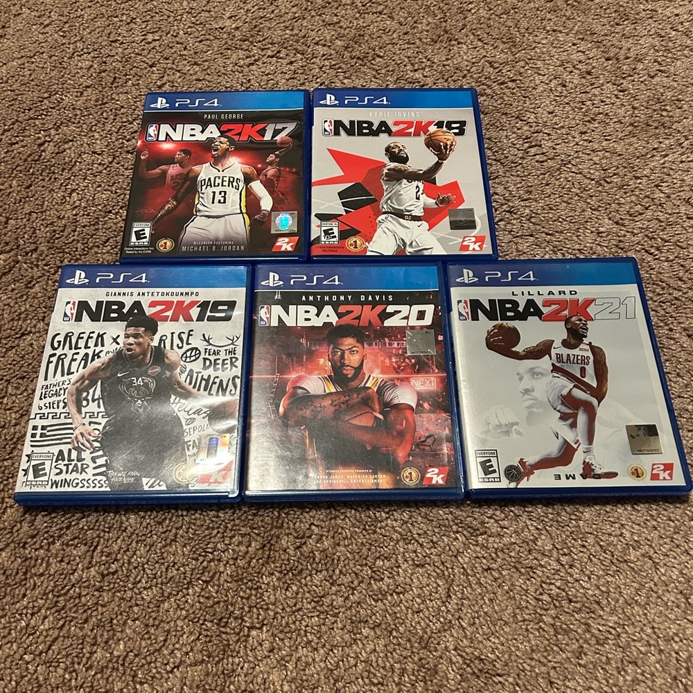 PS4 NBA 2K games Nba2k17, Nba2k18, Nba2k19, Nba2k20 and Nba2k21